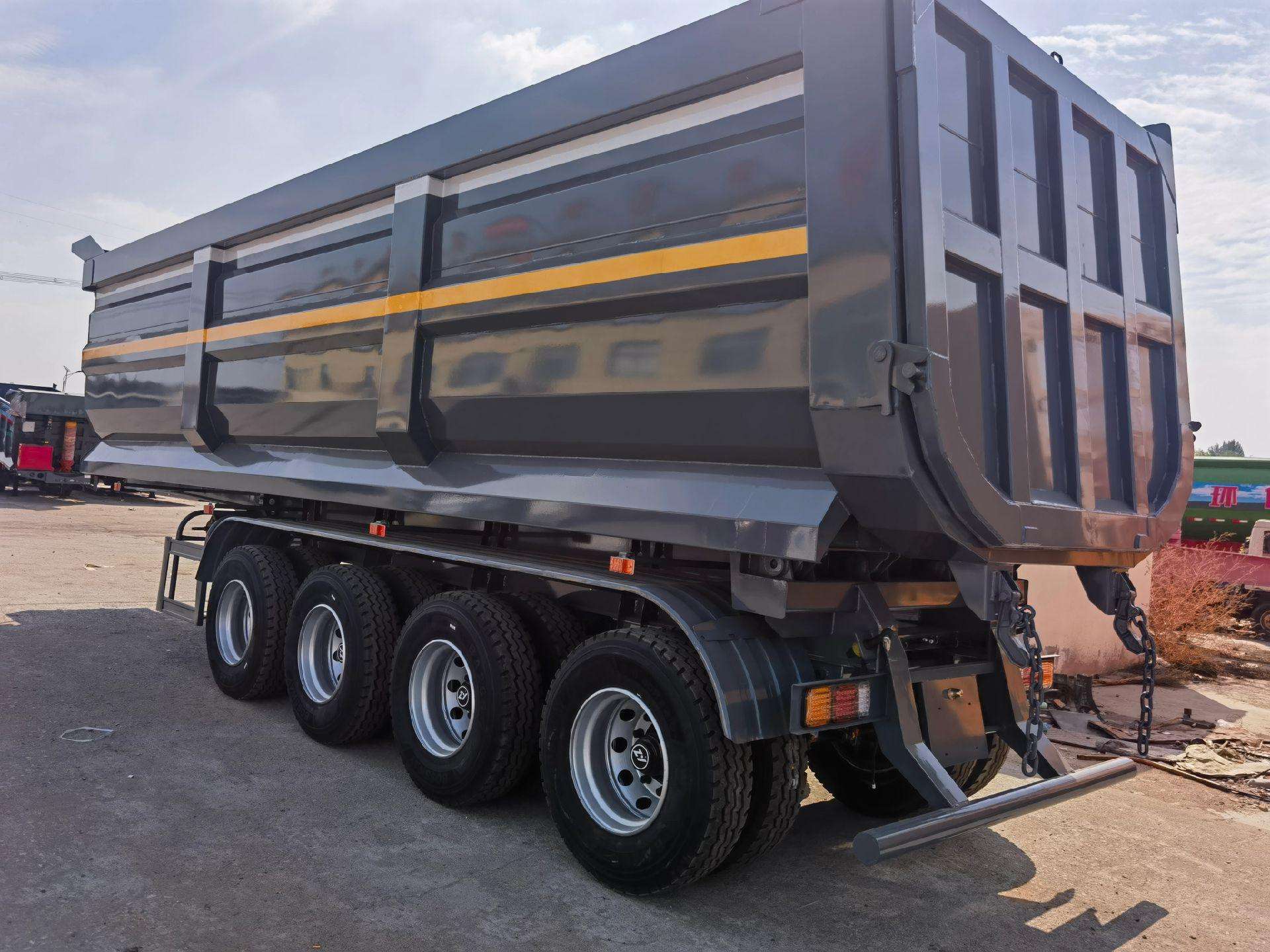 4-Axle U-Type Rear-Tipping Trailers for a Quarry Hauler in Uzbekistan