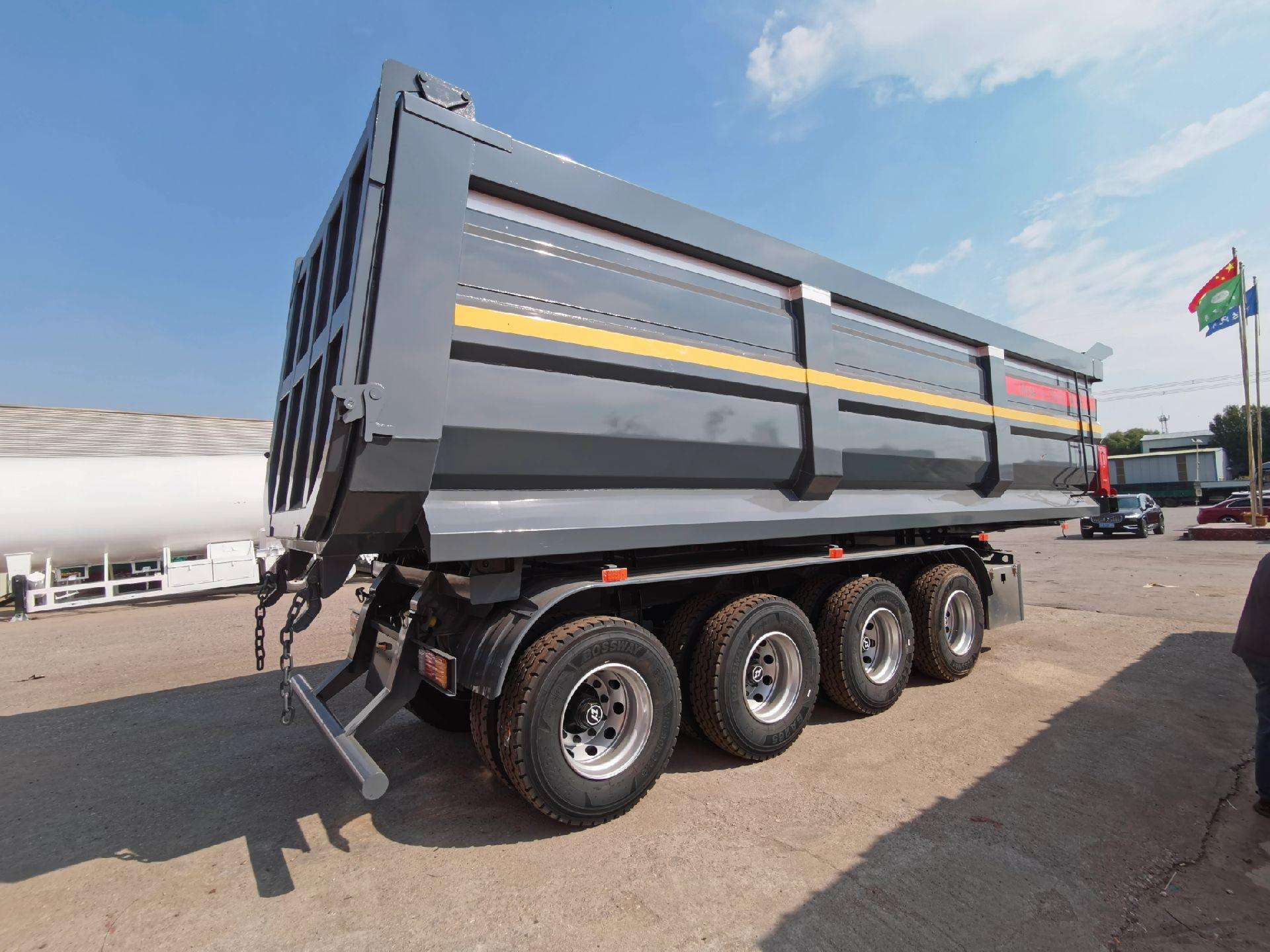 4-Axle U-Type Rear-Tipping Trailers for a Quarry Hauler in Uzbekistan