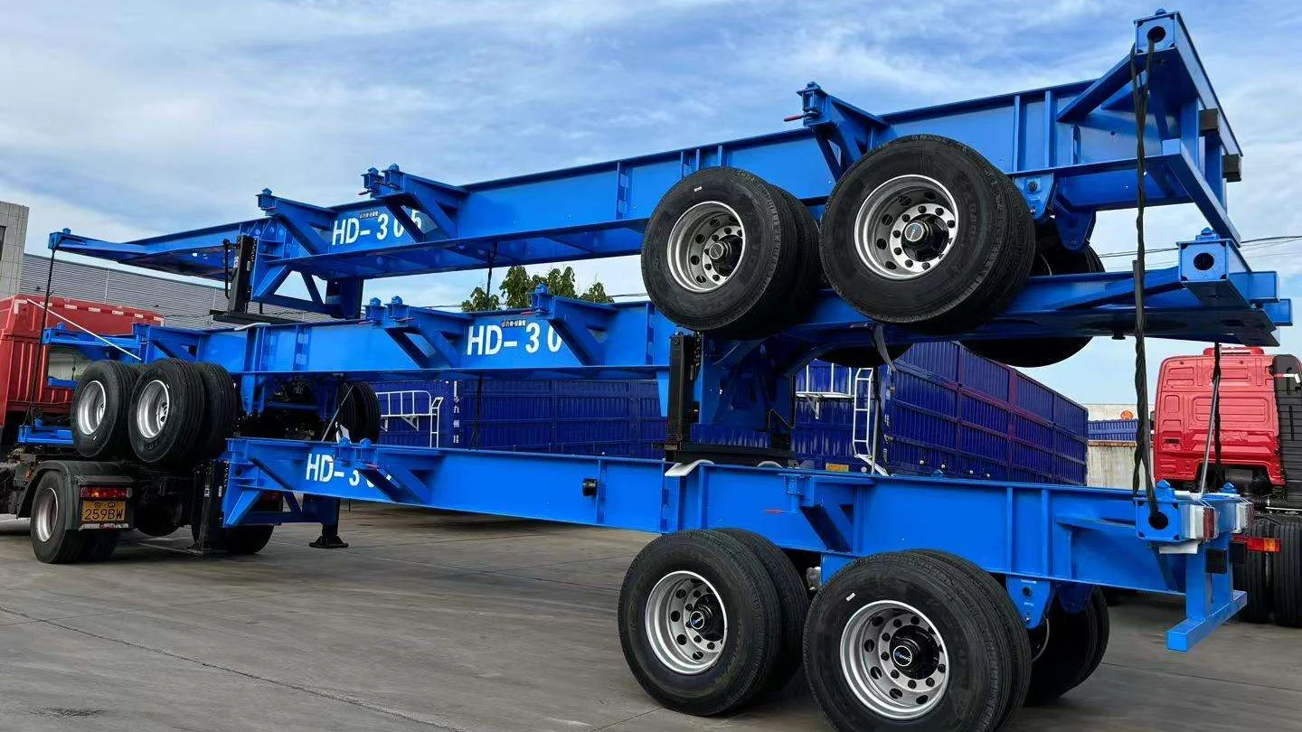 Sigma 40ft skeletal container chassis stacked for export